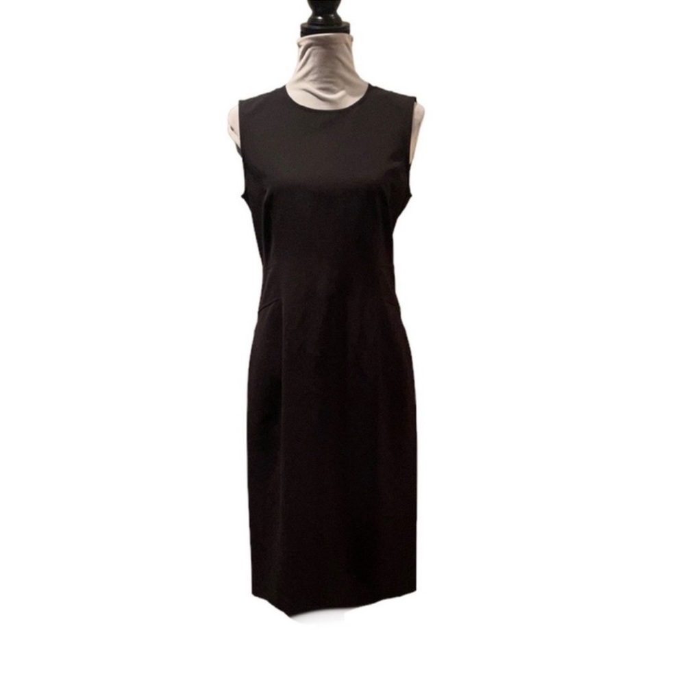 Dkny classic sleeveless black minimalist modest formal professional dress size 8